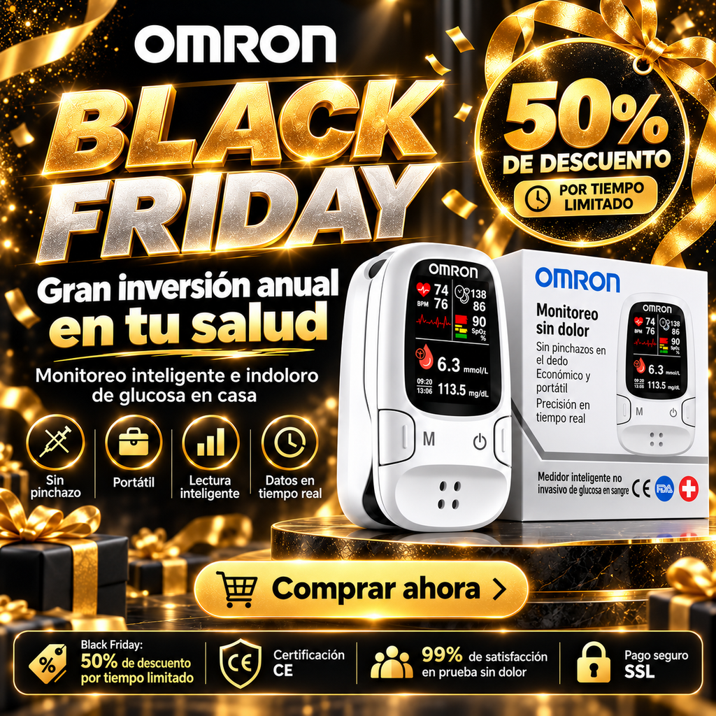 Indoloro y de alta precisión: Monitor de glucosa en sangre no invasivo e inteligente Omron™ 🔥 Fabricado en EE. UU. 🔥
